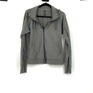 Kuhl Heather Gray Full Zip Organic Cotton Thumbhole Brava Hoody Medium
